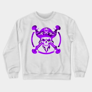 Pirate skull in purple Crewneck Sweatshirt